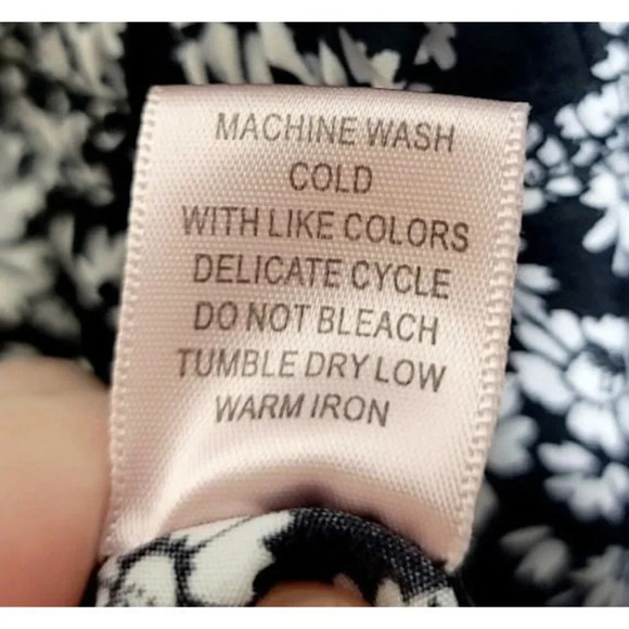 Dizzy Lizzy Dress M Black Floral Whimsigoth Keyhole Smocked Puff Sleeves Boho - Picture 5 of 10